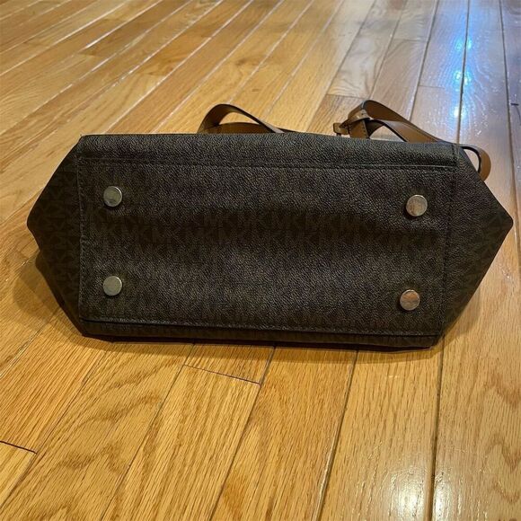 Michael Kors Whitney Small Tote Bag Brown Signature Logo Women's Handbag - Picture 2 of 7